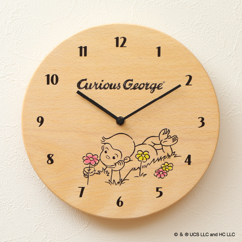 キャラクター時計 おさるのジョージ ひなたぼっこ
